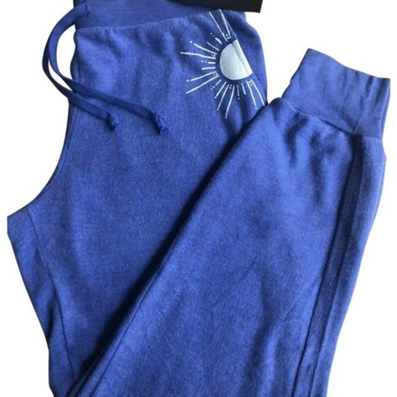 Wildfox Blue Sunshine Parker Sweatpants Size Large - Picture 1 of 6